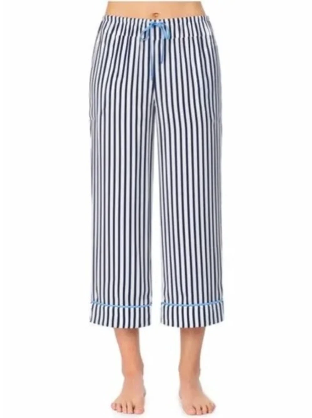 Room Service Matching Pajama Set Blue Pinstripe Bees Size Small